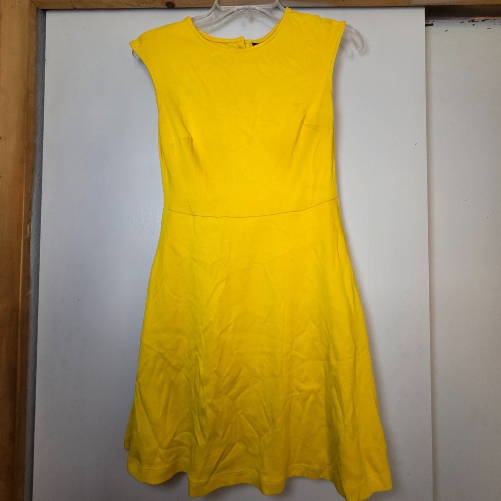 New York & Company Women's Fit & Flare Yellow Dress Size XS Neon Cocktail Twee